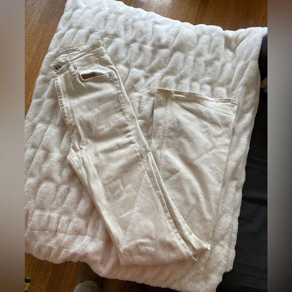 Rag & Bone Flare Wide Leg Jeans Ecru 25 - Picture 7 of 8